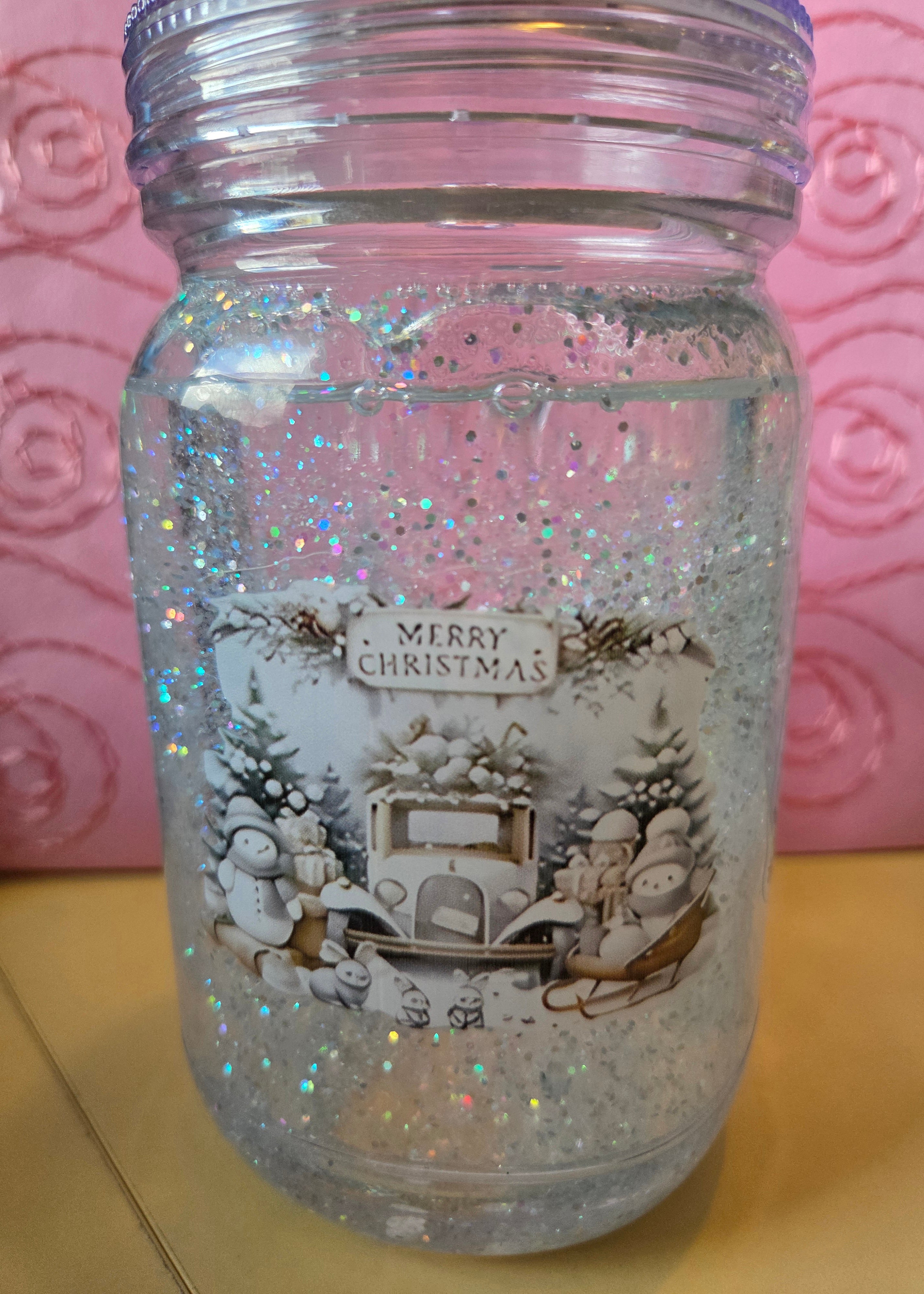 Winter Glitter Mason 20oz