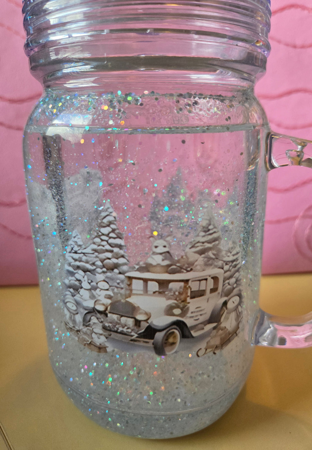 Winter Glitter Mason 20oz