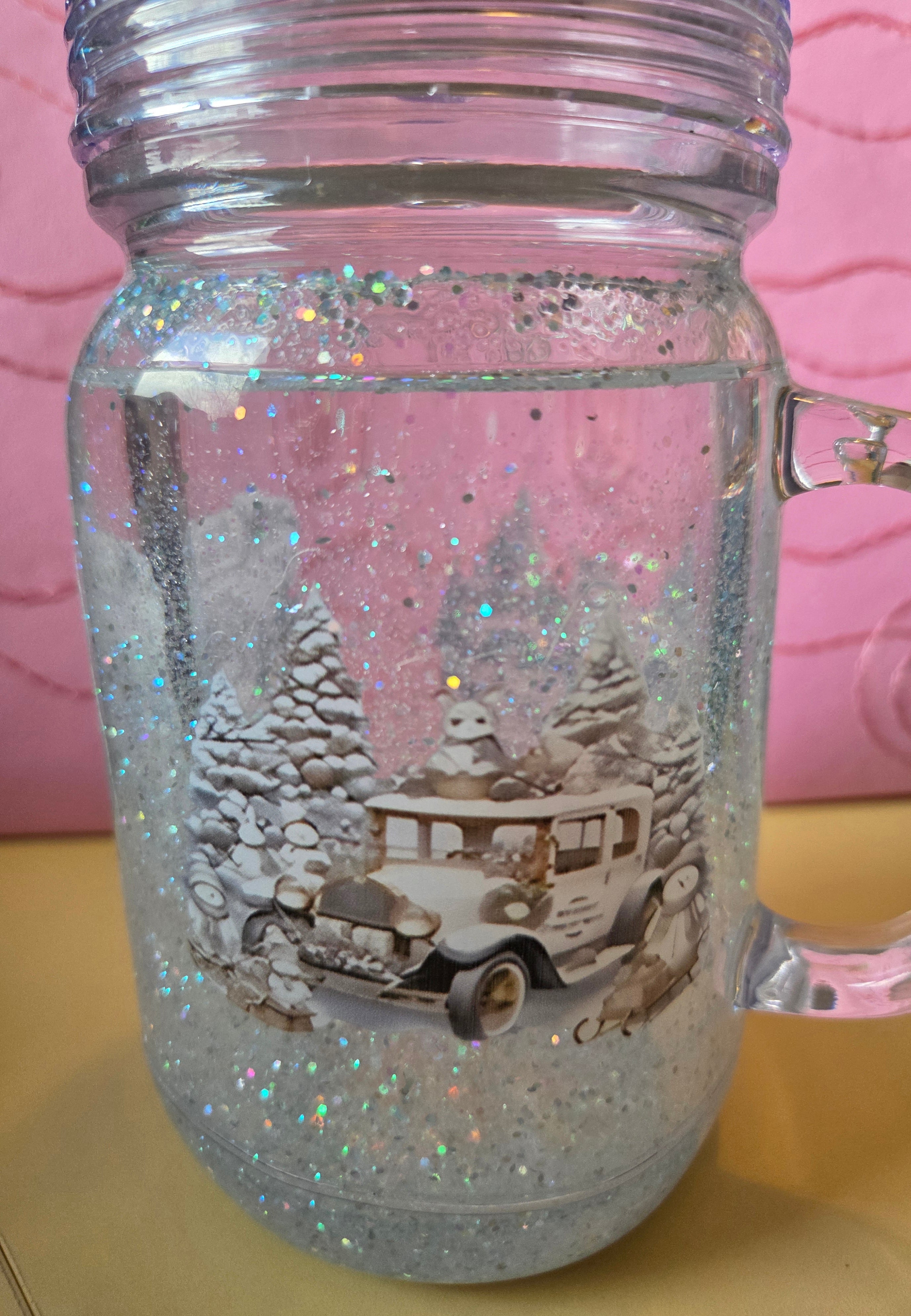 Winter Glitter Mason 20oz