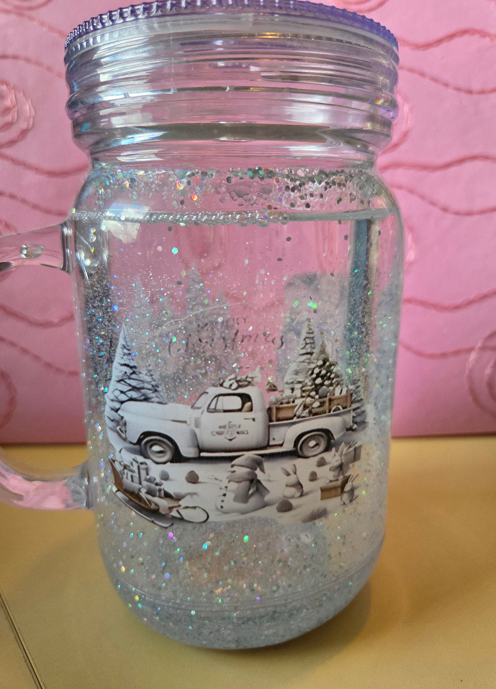 Winter Glitter Mason 20oz